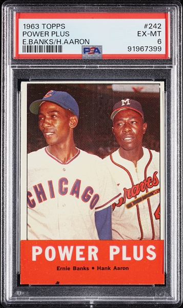 1963 Topps Power Plus Ernie Banks & Hank Aaron No. 242 PSA 6