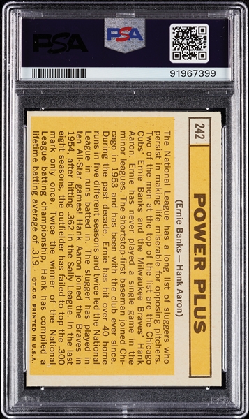 1963 Topps Power Plus Ernie Banks & Hank Aaron No. 242 PSA 6