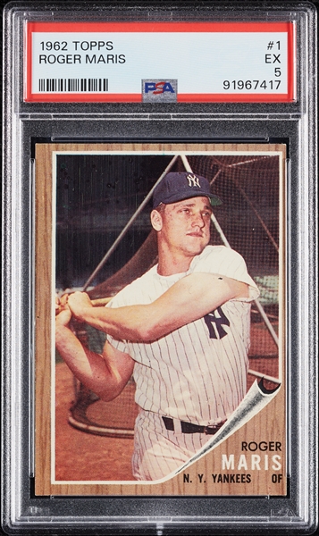 1962 Topps Roger Maris No. 1 PSA 5