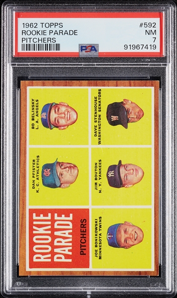 1962 Topps Jim Bouton RC No. 592 PSA 7