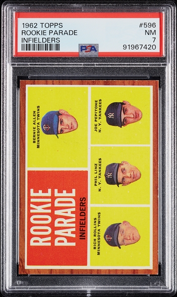 1962 Topps Joe Pepitone RC No. 596 PSA 7