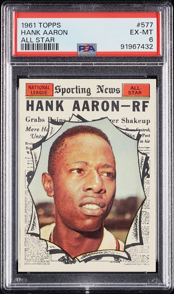 1961 Topps Hank Aaron All-Star No. 577 PSA 6