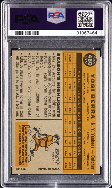 1960 Topps Yogi Berra No. 480 PSA 5