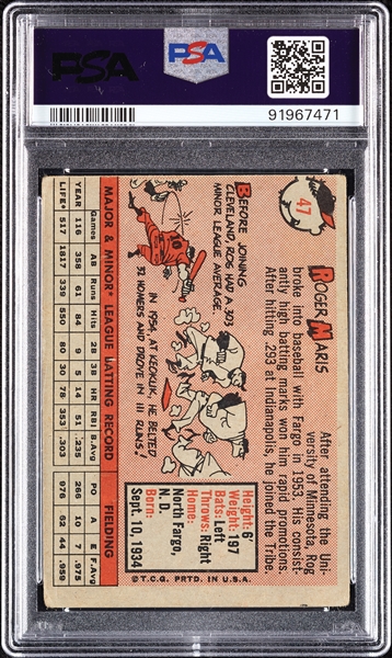 1958 Topps Roger Maris RC No. 47 PSA 2