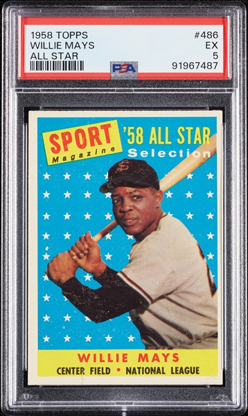 1958 Topps Willie Mays All-Star No. 486 PSA 5