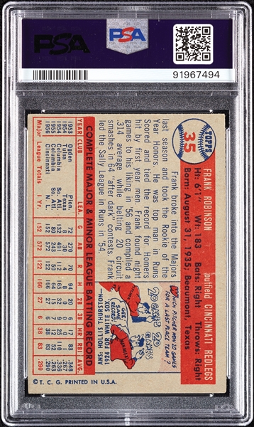 1957 Topps Frank Robinson RC No. 35 PSA 2