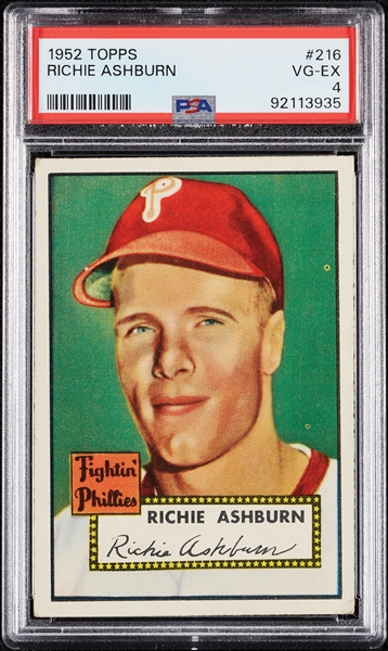 1952 Topps Richie Ashburn No. 216 PSA 4