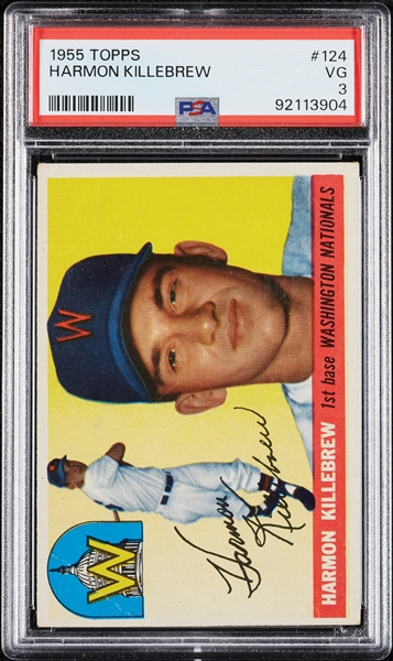 1955 Topps Harmon Killebrew RC No. 124 PSA 3