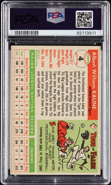 1955 Topps Al Kaline No. 4 PSA 3