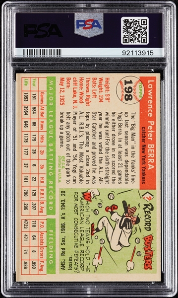 1955 Topps Yogi Berra No. 198 PSA 5