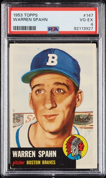 1953 Topps Warren Spahn No. 147 PSA 4