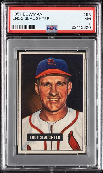 1951 Bowman Enos Slaughter No. 58 PSA 7