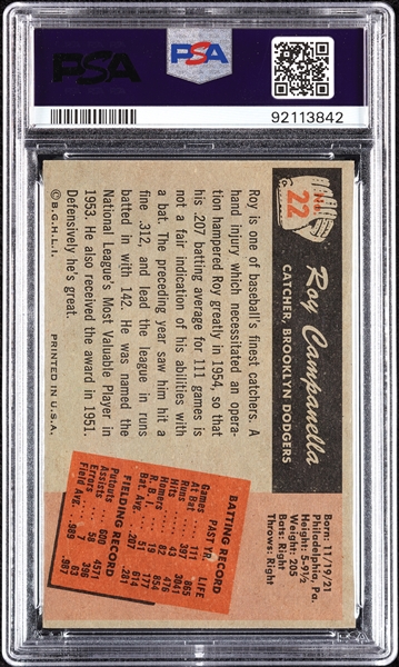 1955 Bowman Roy Campanella No. 22 PSA 5