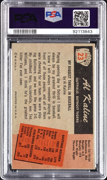 1955 Bowman Al Kaline No. 23 PSA 6