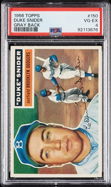 1956 Topps Duke Snider Gray Back No. 150 PSA 4