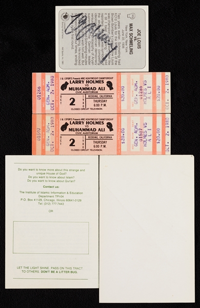 Boxing HOFer Signed Group with (2) Muhammad Ali, Schmeling, Holmes (5)