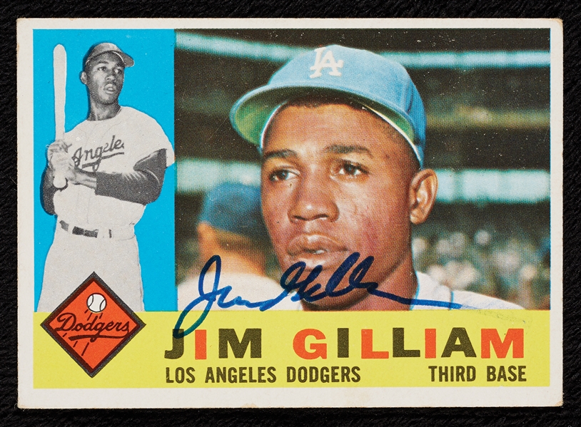 Jim Gilliam Signed 1960 Topps No. 255 (JSA)