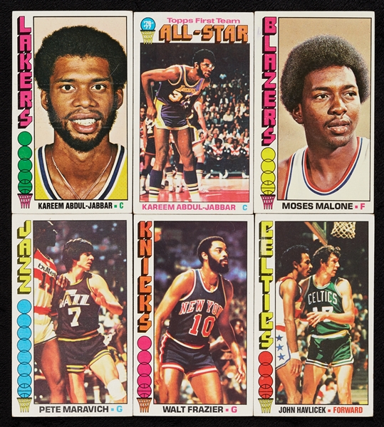 1976 Topps Basketball Group with 17 Signatures