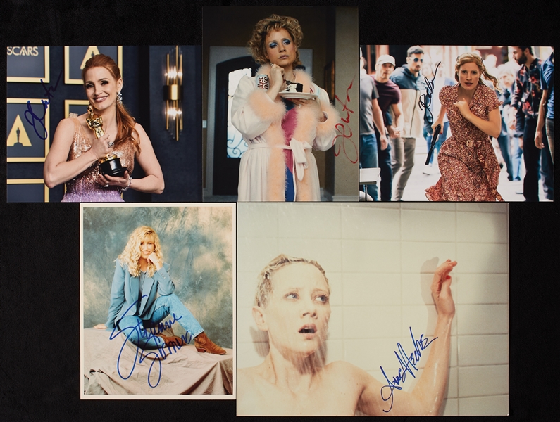 Actresses Signed Photo Group with Suzanne Somers, Anne Heche, Jessica Chastain (5)