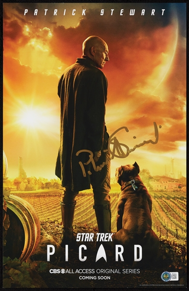 Patrick Stewart Signed Star Trek Picard Poster (BAS)