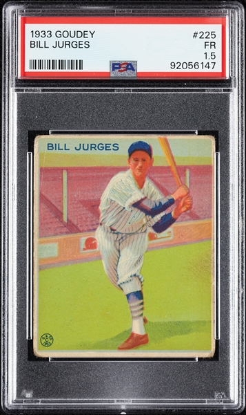 1933 Goudey Bill Jurges No. 225 PSA 1.5