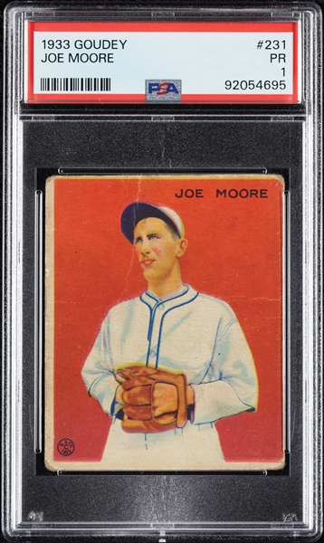 1933 Goudey Joe Moore No. 231 PSA 1