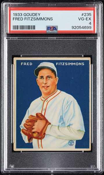 1933 Goudey Fred Fitzsimmons No. 235 PSA 4