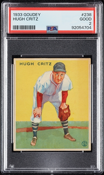 1933 Goudey Hugh Critz No. 238 PSA 2