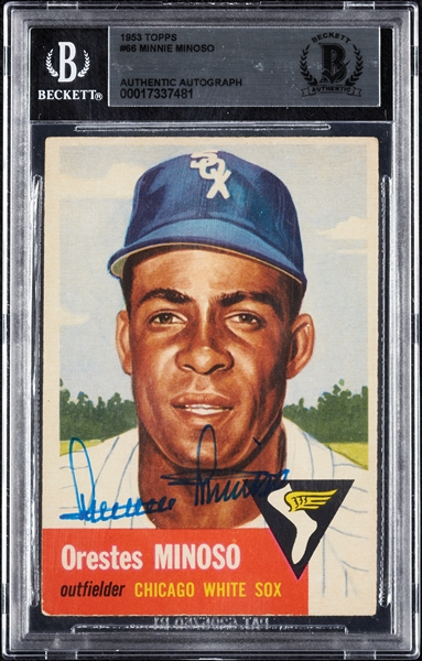 Minnie Minoso Signed 1953 Topps No. 66 (BAS)