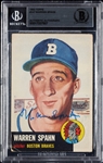 Warren Spahn Signed 1953 Topps No. 147 (BAS)