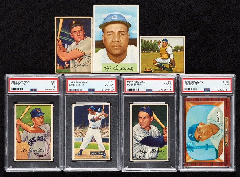 1950-55 Bowman Baseball HOFer Group, Four HOF Slabs, 1952 Berra No. 1 (7)