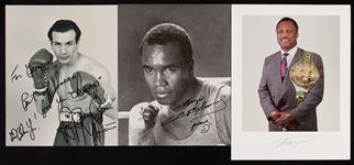 Multi-Sport Signed Photos Group with Sugar Ray Leonard, Joe Frazier, Scott Bowman (26)