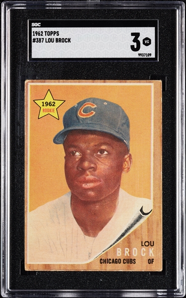 1962 Topps Lou Brock RC No. 387 SGC 3