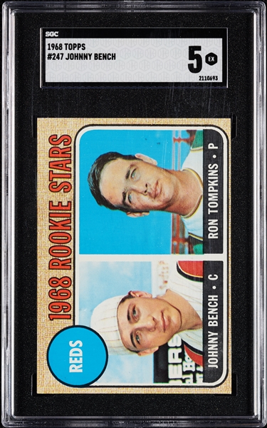 1968 Topps Johnny Bench RC No. 247 SGC 5