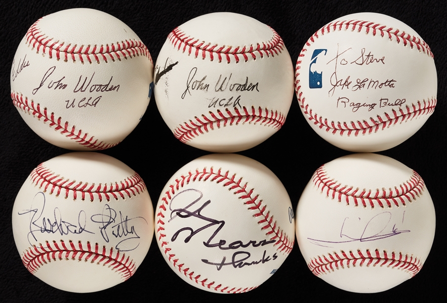 Sports Related Single-Signed Baseballs with John Wooden (6)