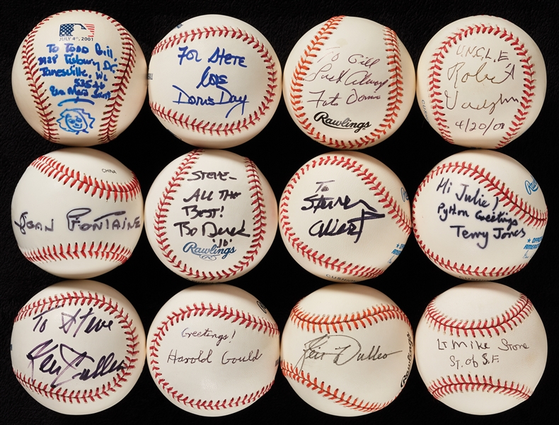 Actor & Celebrity Single-Signed Baseballs Group (12)