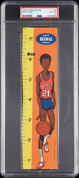 1969 Topps Basketball Rulers Dave Bing No. 16 PSA 6