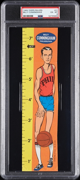 1969 Topps Basketball Rulers Billy Cunningham No. 21 PSA 6