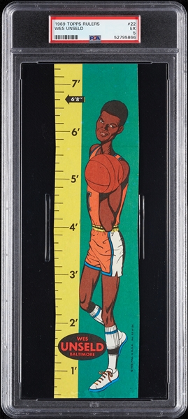 1969 Topps Basketball Rulers Wes Unseld No. 22 PSA 5