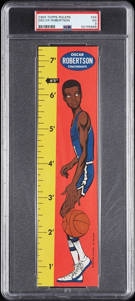 1969 Topps Basketball Rulers Oscar Robertson No. 24 PSA 3