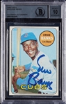 Ernie Banks Signed 1969 Topps No. 20 (Graded BAS 10)