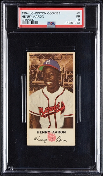 1954 Johnston Cookie Hank Aaron RC No. 5 PSA 1.5