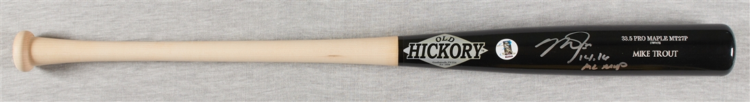 Mike Trout Signed Old Hickory Bat Inscribed "14, 16 AL MVP" (MLB) (Fanatics) (BAS)