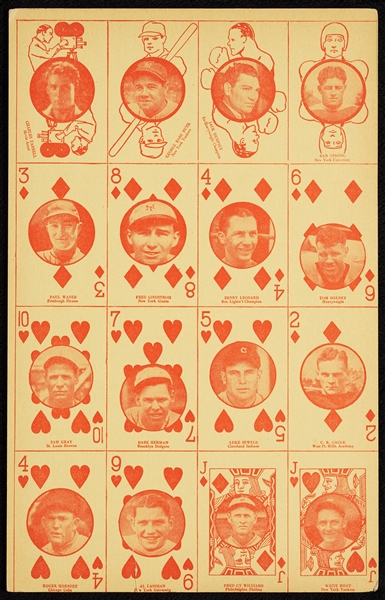 1927 W560 Series Full Red Sheet With Babe Ruth, Hornsby and Dempsey