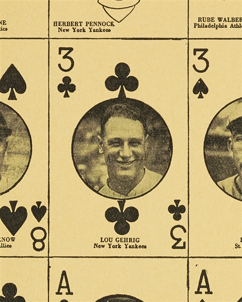 1927 W560 Series Full Black Sheet With Lou Gehrig, Grove, Johnson and Simmons