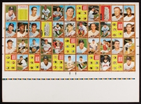 1962 Topps Baseball High Series Proof Sheet With Black Ink