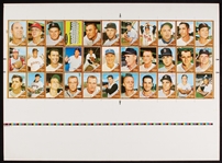 1962 Topps Baseball High Series Proof Sheet With Black Ink