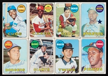 Signed 1969 Topps Baseball Near Set with 549 Different & 49 HOFers 