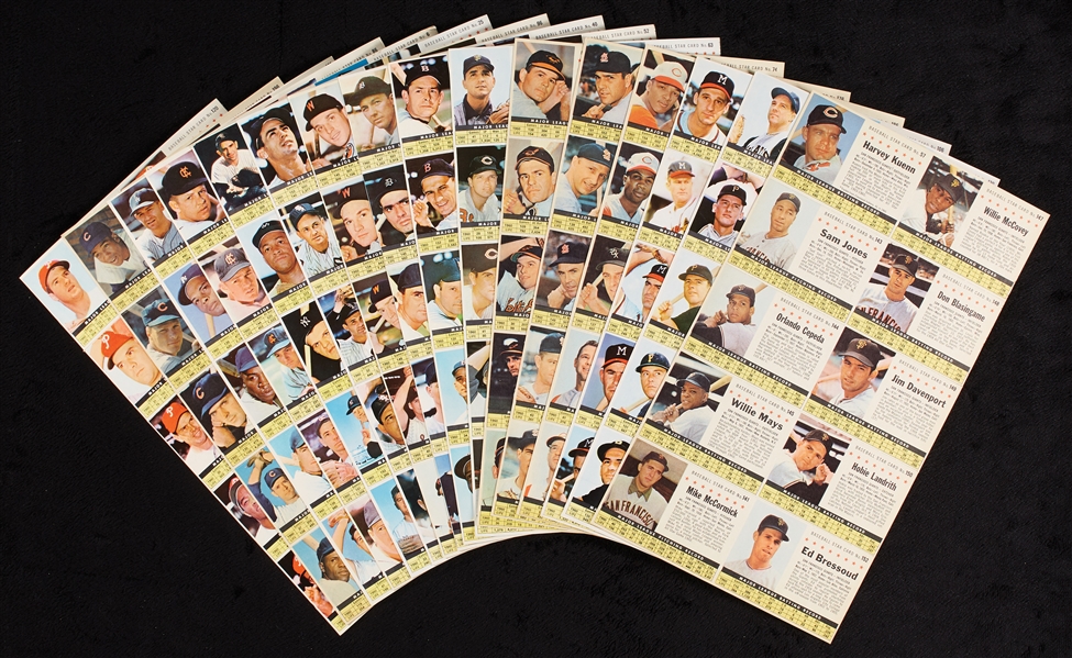 1961 Post Cereal Baseball Uncut Team Sheets Complete Set (16)