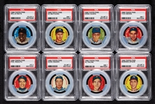 1956 Topps Baseball Pins High-Grade Near Set, Eight Keys Slabbed (52/60)